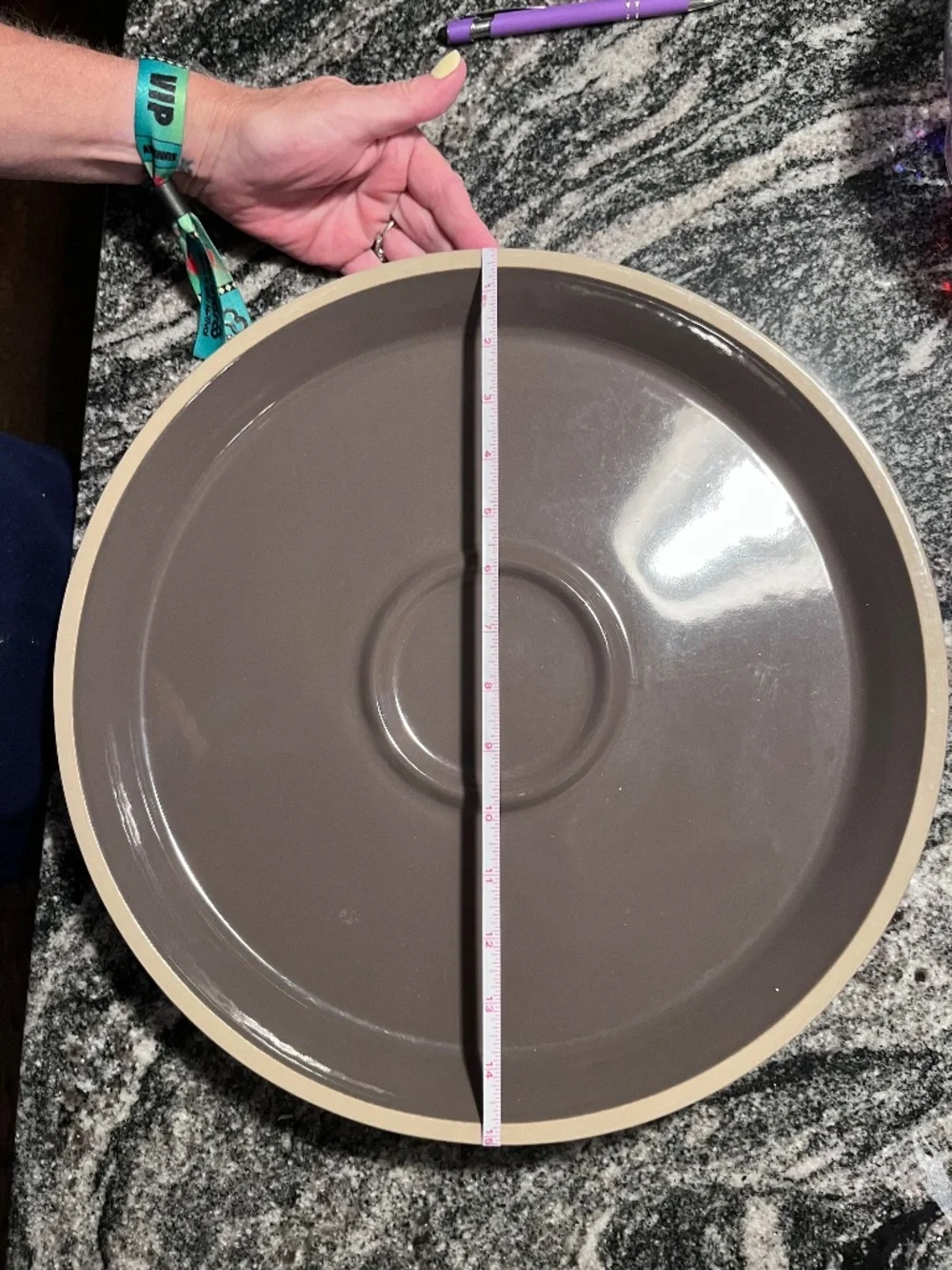 Pampered Chef Graystone Large Round Stoneware Platter and Bowl (NEW without OB)